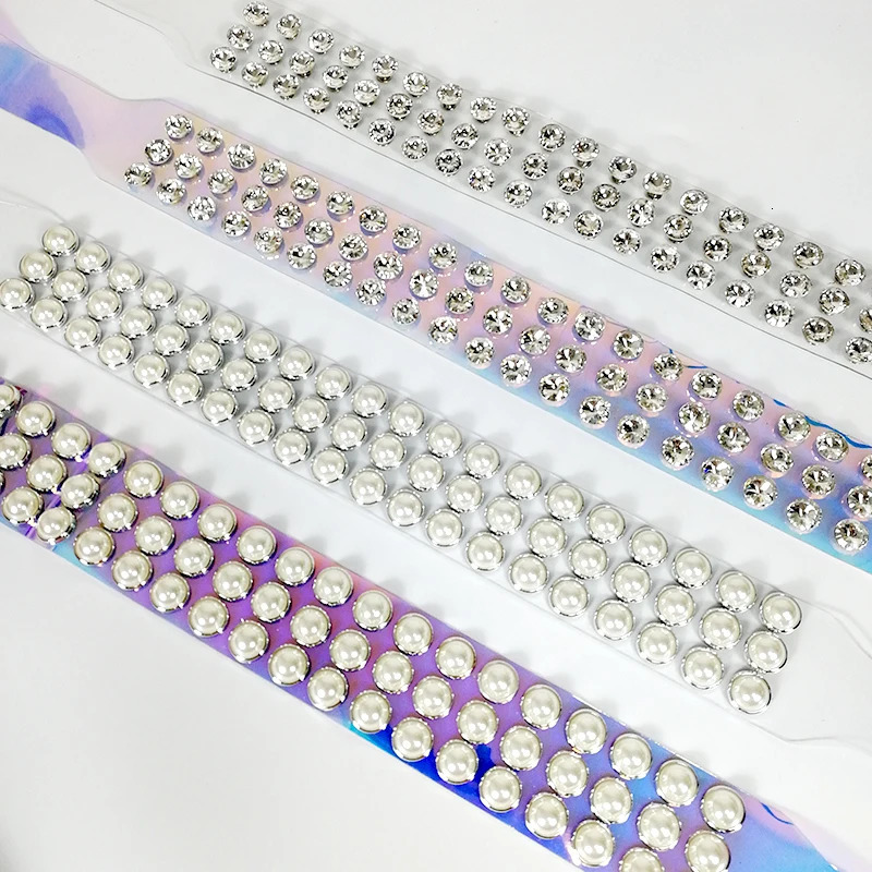 Wide Clearing Pearl Plastic belt for Women rhinestone corset cummerbund Waistband High-End s Y2K Womens belt female 251110