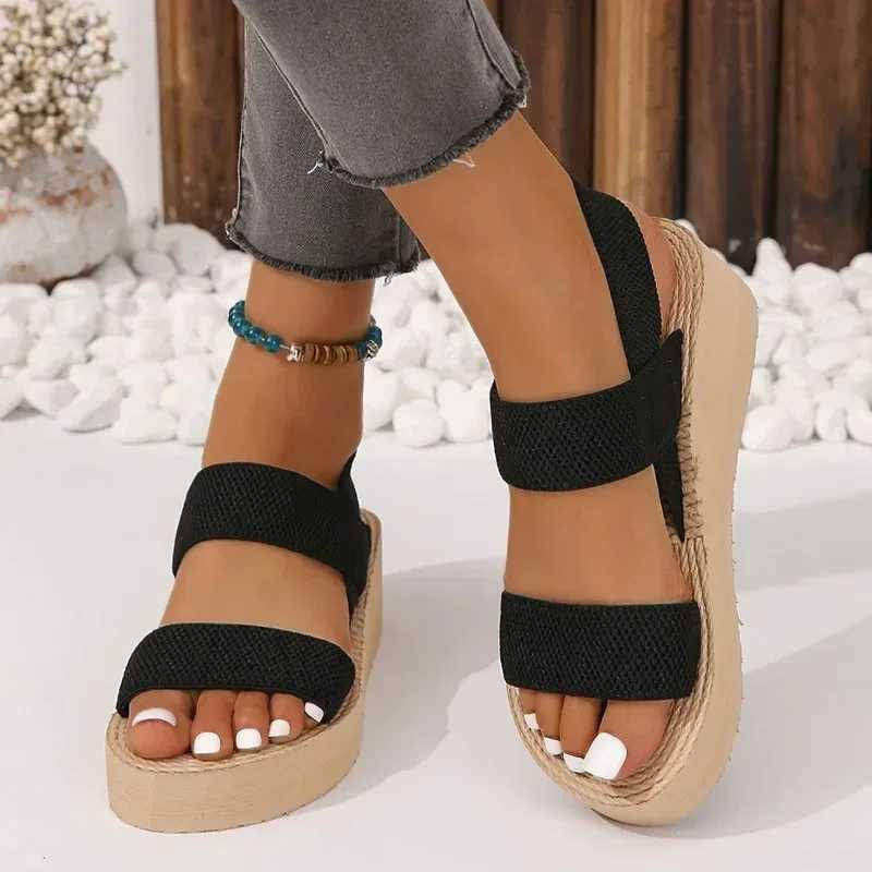 Wedge Shoes for Women 2025 New Summer Womens Sandals Lightweight and Comfortable Platform Sandals Simple Black Womens SandalsXJ250410