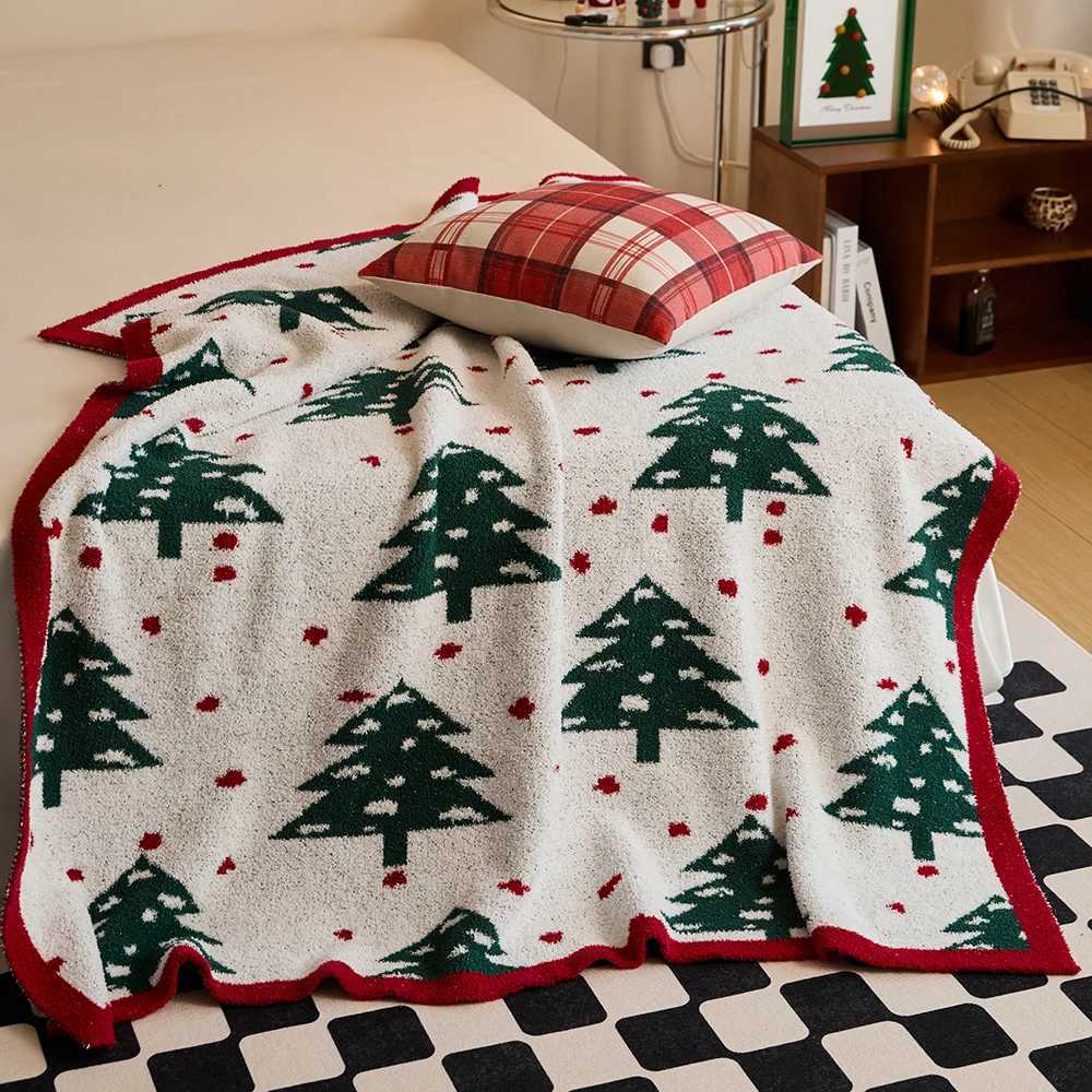 Snowflakes Blanket Soft Microfiber Knit Pinetree Houndstooth Christmas Decor Warm Throw Blanket for Couch Sofa Chair Bed 51x63in C251111