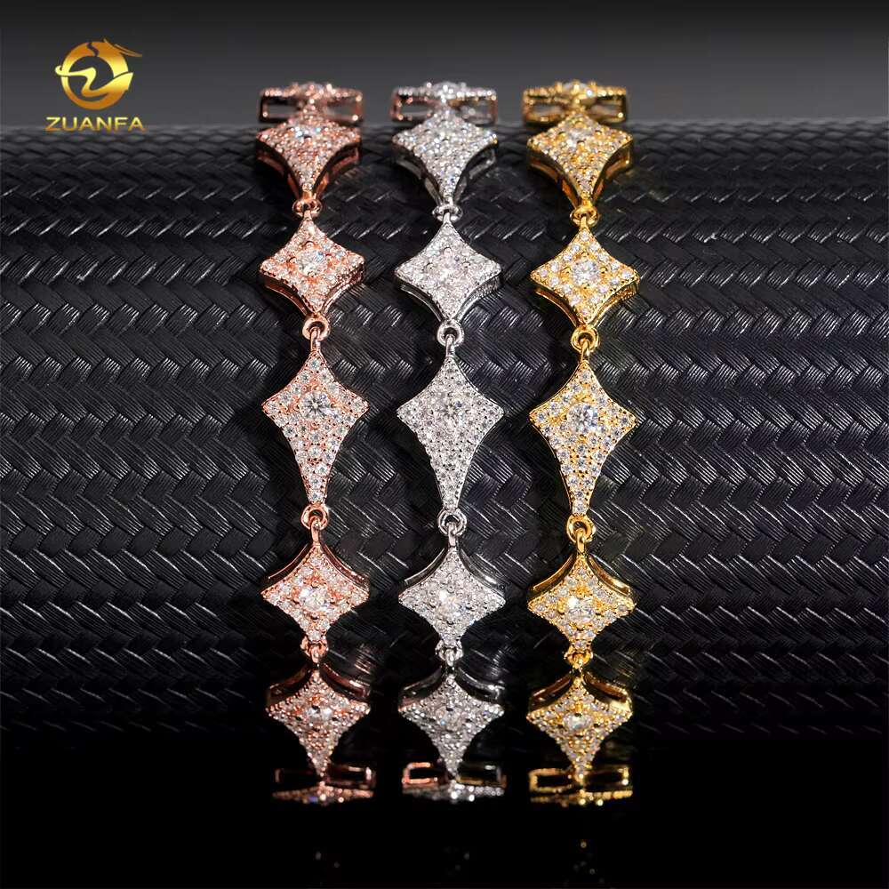 Wholesale Fashion Women Moissanite Necklace Kite Shape Diamond Necklace Link Chain High Quality 925 Silver Iced Out Jewelry
