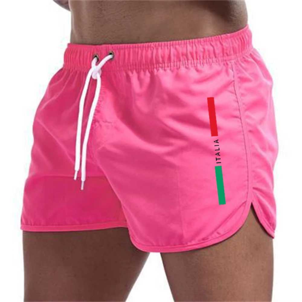Mens quick drying beach fitness shorts summer swimsuit casual sports mens swimming board 2024 new fashionable beachW250410