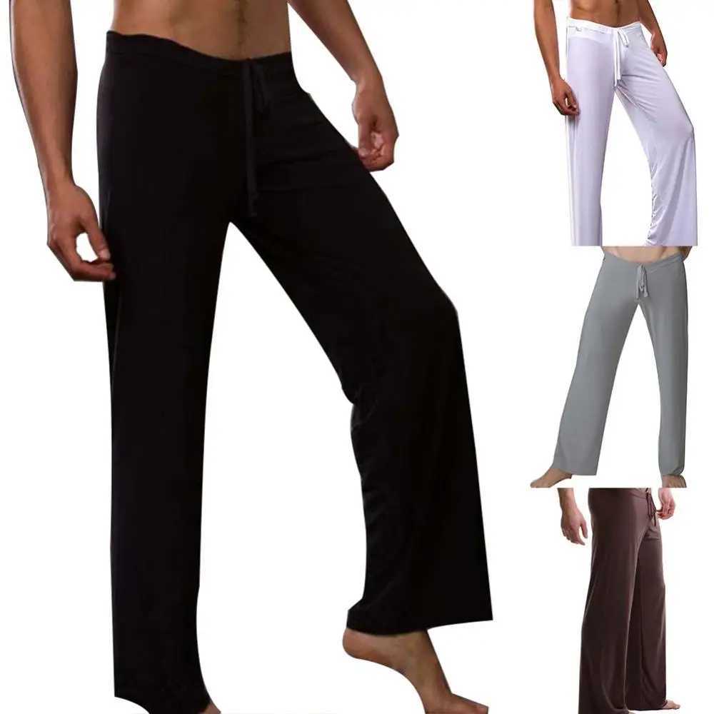 20231 Mens Yoga Running Pants Spring and Summer Ice Silk Sports Pants Gym Yoga Fitness Casual Pants Mens Solid Drawstring PantsXJ250410