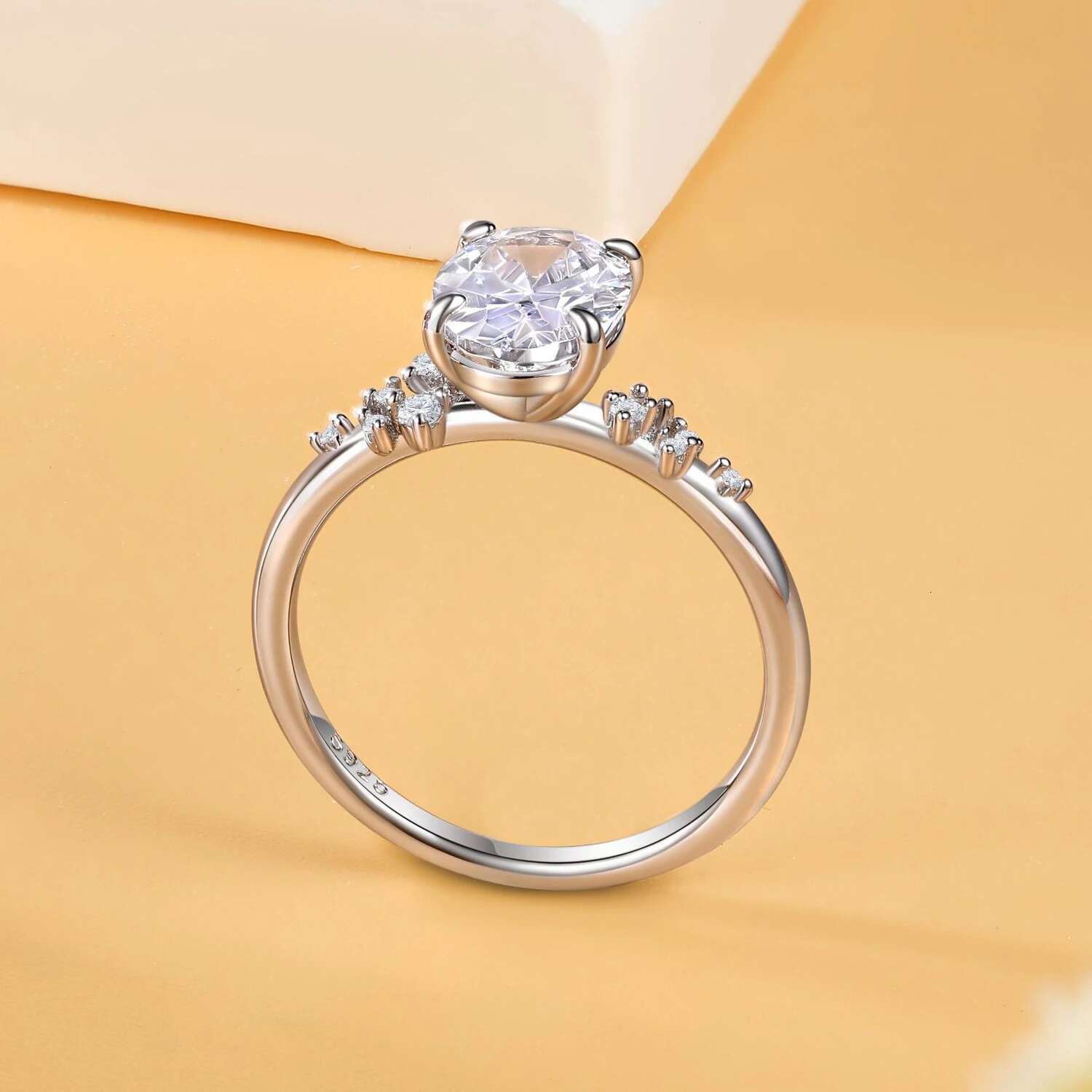7x9MM Oval Moissnaite Ring Women GRA Certificate Passed Diamond Test Band S925 Silver