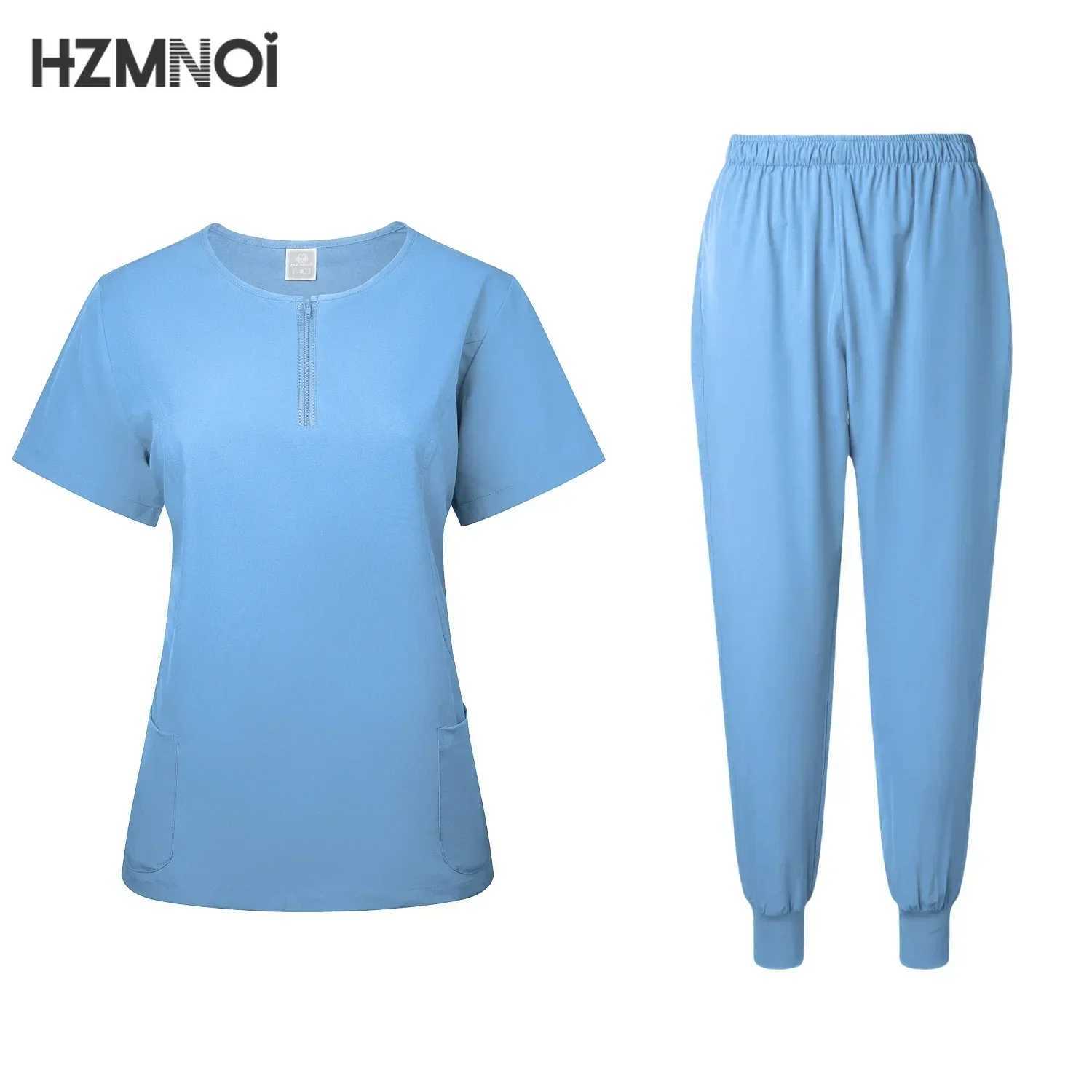 Summer Short-slved Hand Washing Suit Isolation Gown Surgical Gown Brush Hand Washing Suit Zipper Doctor Nurse Uniform X250410