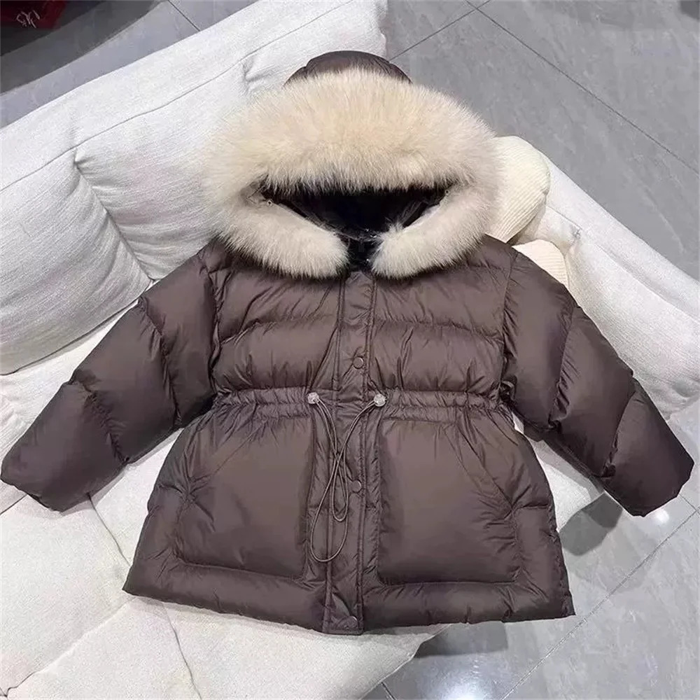 Kids Down Cotton Jacket Winter Autumn Boys Girls Thick Warm Coats Teenagers Padded Hooded Parka Children Clothes 512Y 2501105