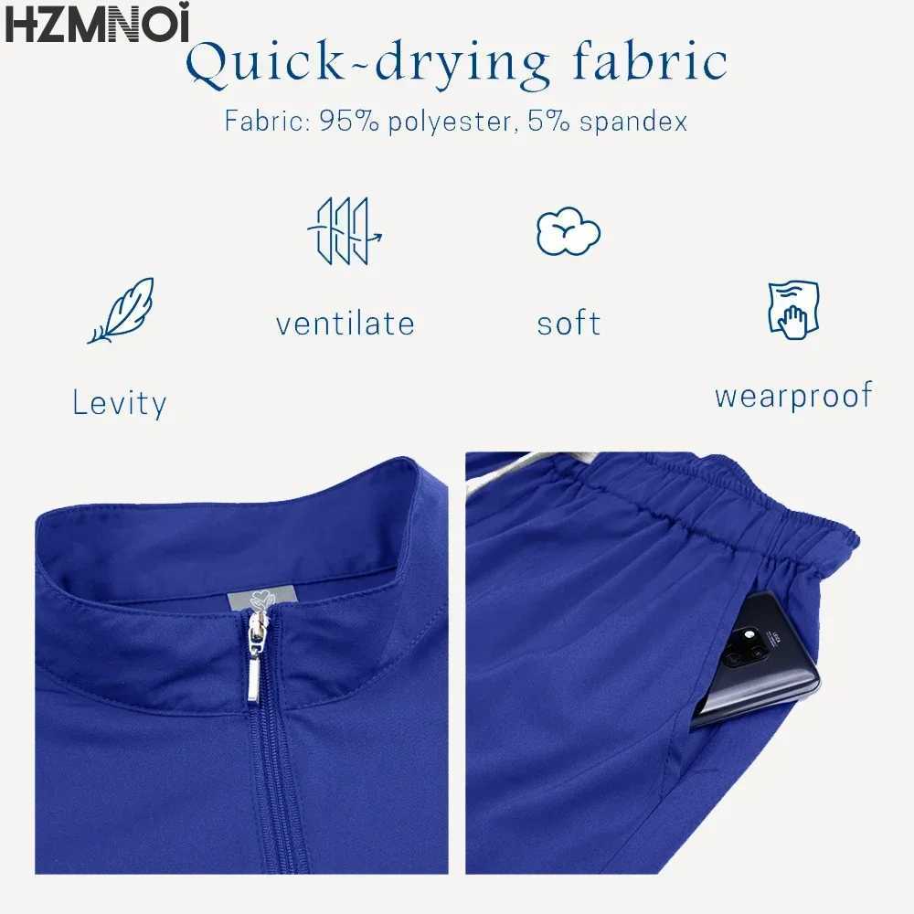 High Quty Uniforme Medical Nurse Uniform Scrub Set Women and Mens Modern V-Neck Top and Pant Hospital Workwear Doctor Suits X250410