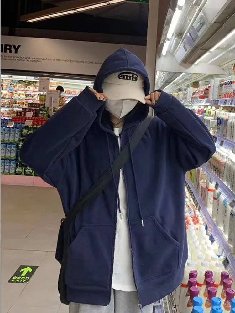 Korean Fashion Zipper Hood Sweatshirt Women Autumn Long Sleeve Tops Casual Y2K Hoodies Streetwear Harajuku Loose Jackets Coats 251105