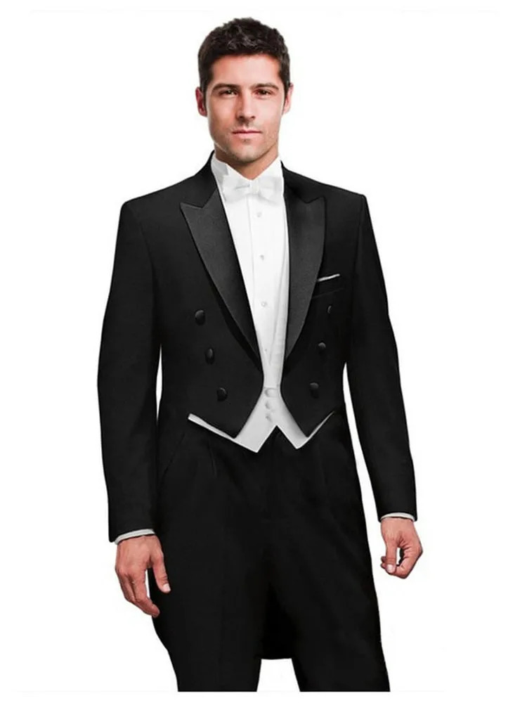3 Piece Solid Men Suit Wedding Groom Tuxedo Long Blazer Man Formal Prom Male Suit Fashion Costume Homme JacketVestPants 251107
