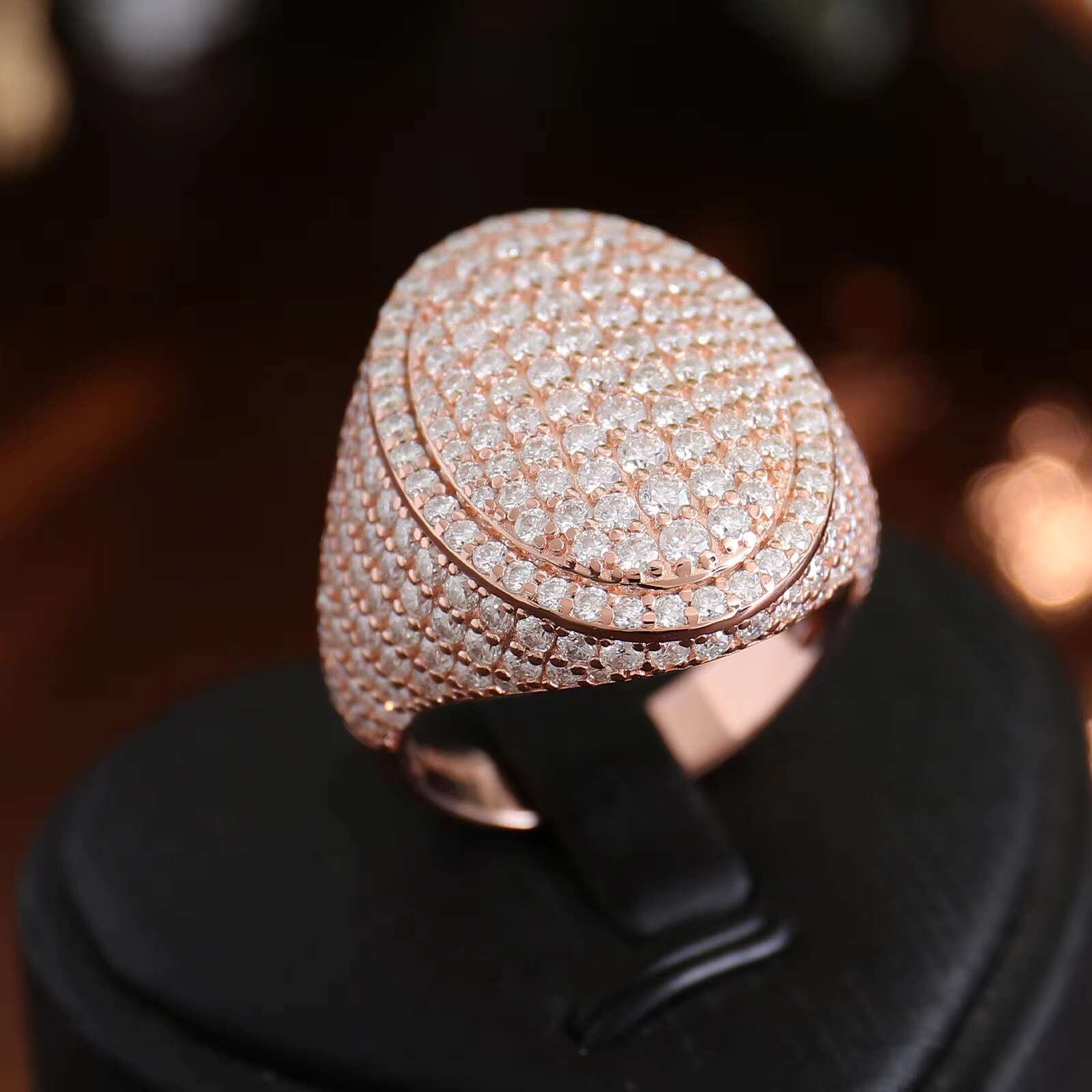 18k Rose Gold Women and Men Wedding Engagement Couple Ring Vvs Moissanite Diamond Rings 10k 14k Hiphop Style Full Diamond Ring