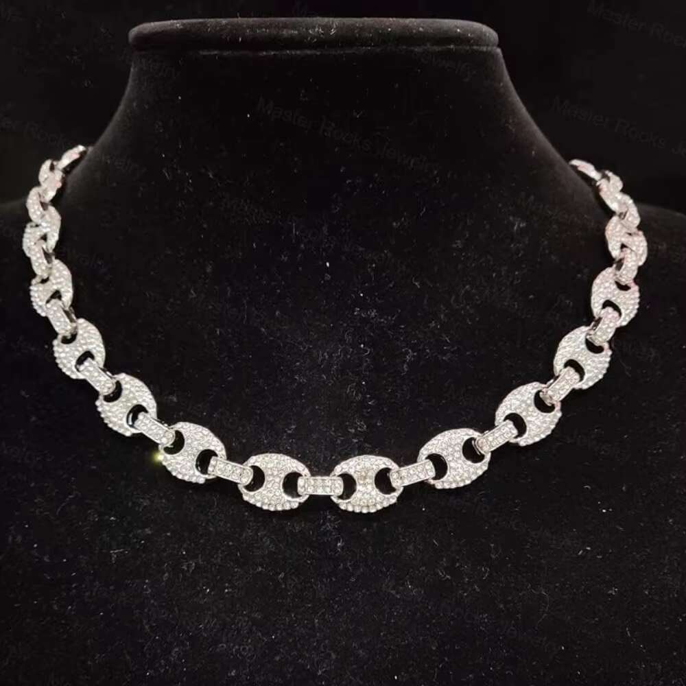 Moissanite Cuban Necklace 925 Sterling Silver Pass Diamond Tester Iced Out Vvs Diamond Moissanite Cuban Chain
