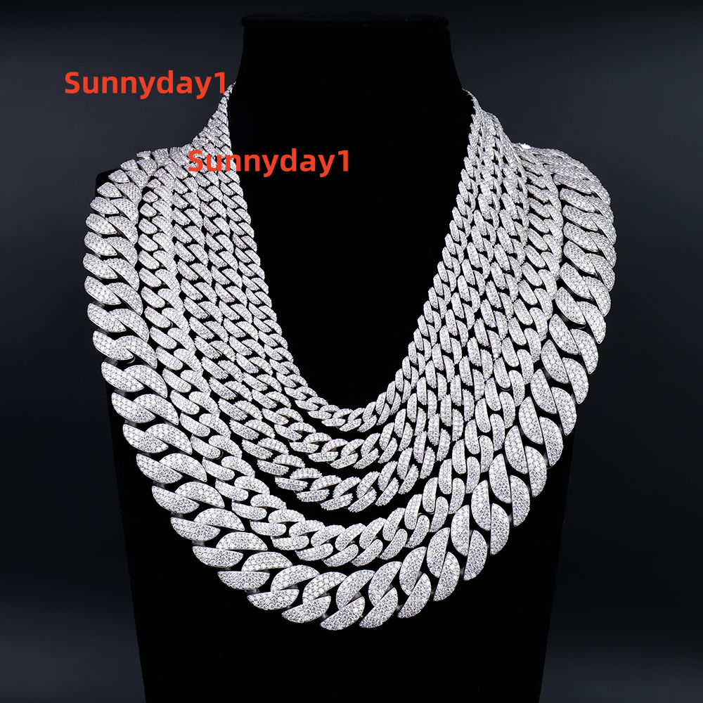 S925 Silver Tennis Chain 2mm-65mm 100 Diamond Test Passed GRA VVS Moissanite Necklace Ready to Ship