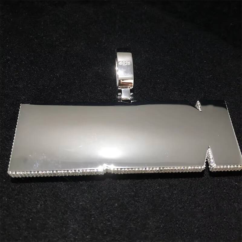 Personality Hip Hop Sterling Silver Moissanite Name Mosaic Alphabet Pendant for Men Customizable