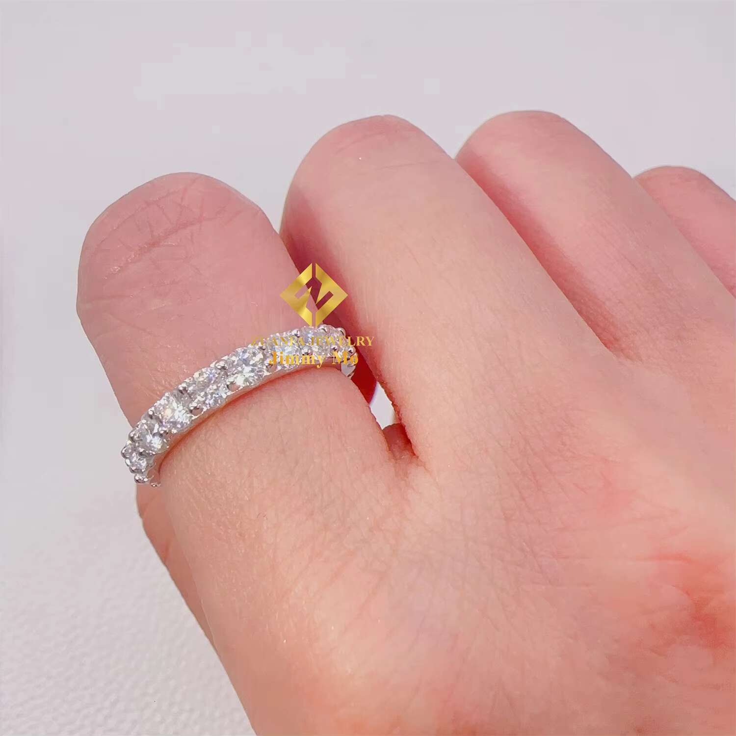 GRA Certificates 925 Sterling Silver Iced Out RIng Jewelry 3mm VVS1 Moissanite Engagement Ring Band Ring