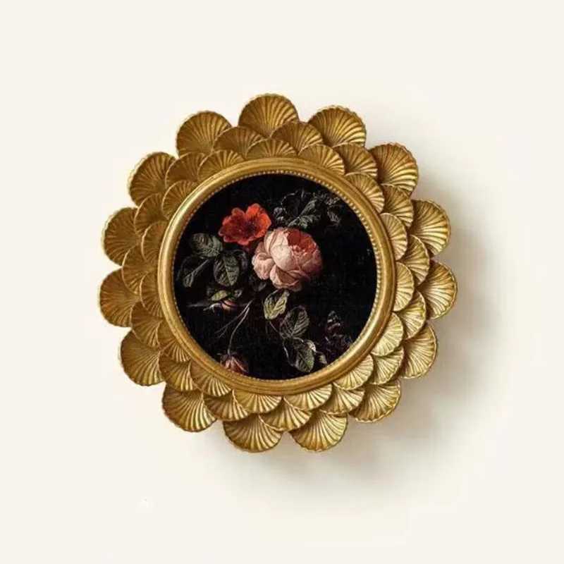 European Retro Style Round Flower Shape Creative Luxury Picture Frame Photo Display Holder for Bedroom Home Decor L251110 H260306