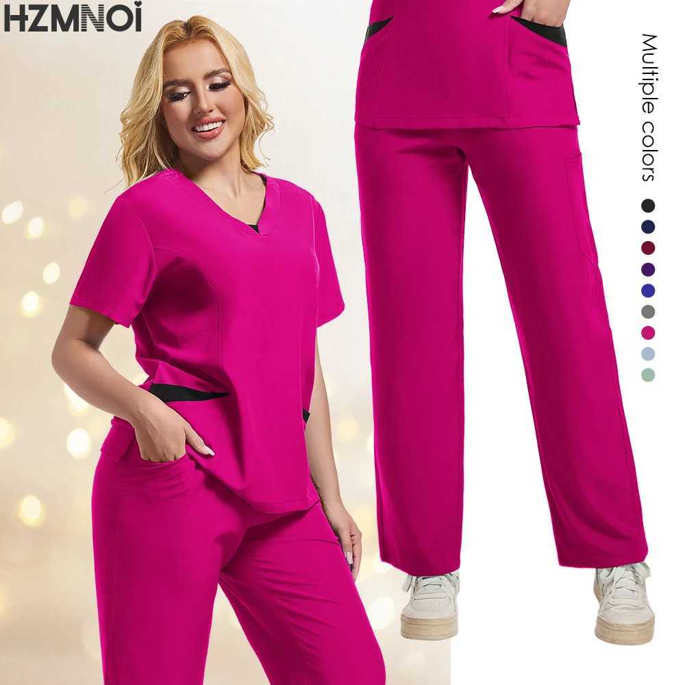 New style Medical Apparel Scrub Uniform Women Short Slved Scrubs Jumpsuit Medical Hospital Clothing Scrub Uniforms with Pocket X250410