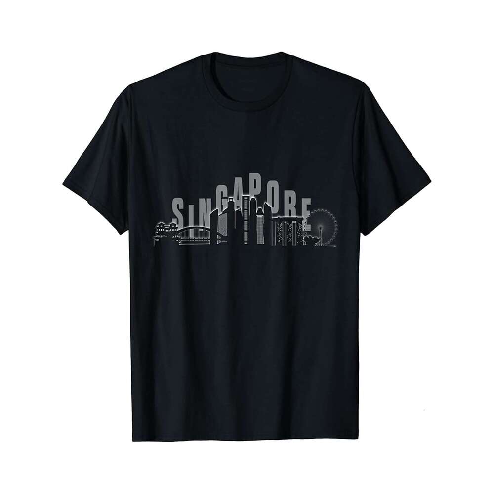 Designer T shirt Singapore City Skyline Chic Urban Travel Souvenir - 220g T shits