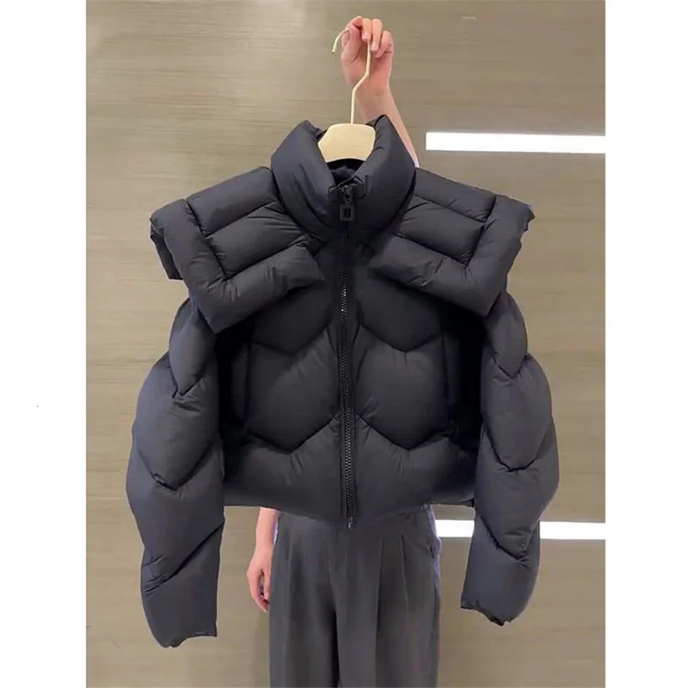 Sailor Collar Winter Fashion Cotton Jacket Thick Loose Casual Black Short Coat Female Clothing Elegant Ladies Jackets 251110