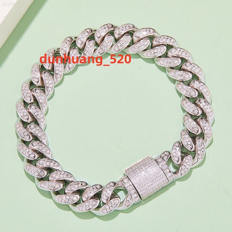 Dortnover Dainty Moissanite Circular Oxidation Cuban Necklace 8mm S925 Sterling Silver Choker Mosinite Diamonds Necklace Pendant