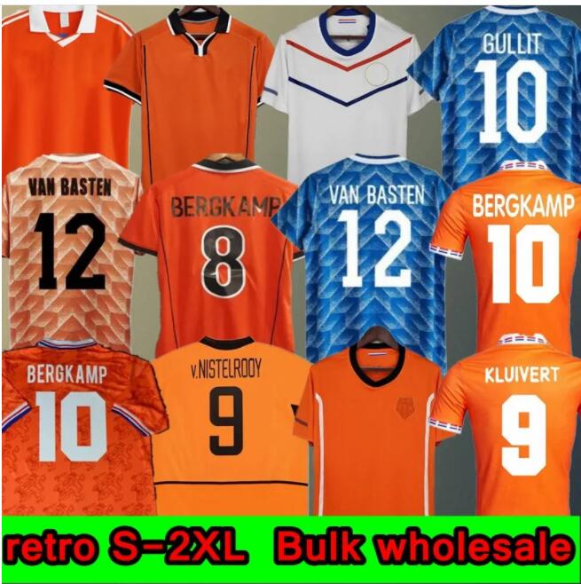 Retro 98NetherlandsBERGKAMP1988 74 00 Home Away Soccer Jerseys Van Basten Gullit Koeman Vintage Holland Shirt Classic Kit 22