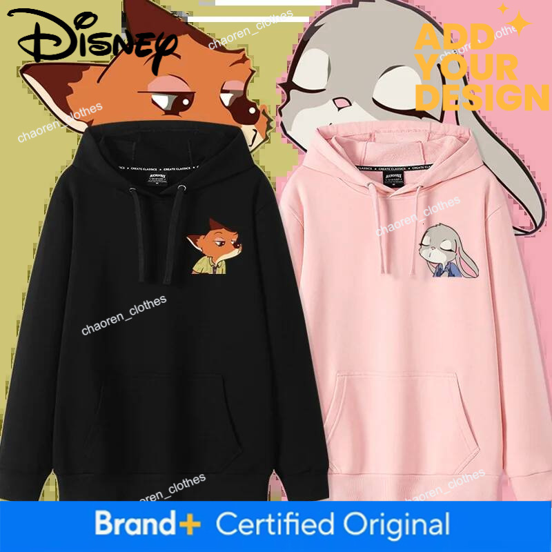 Disney Zootopia Spring and Autumn Couple Crazy Zootopia for Women New Trendy Loose Hooded Sweater Coat Top