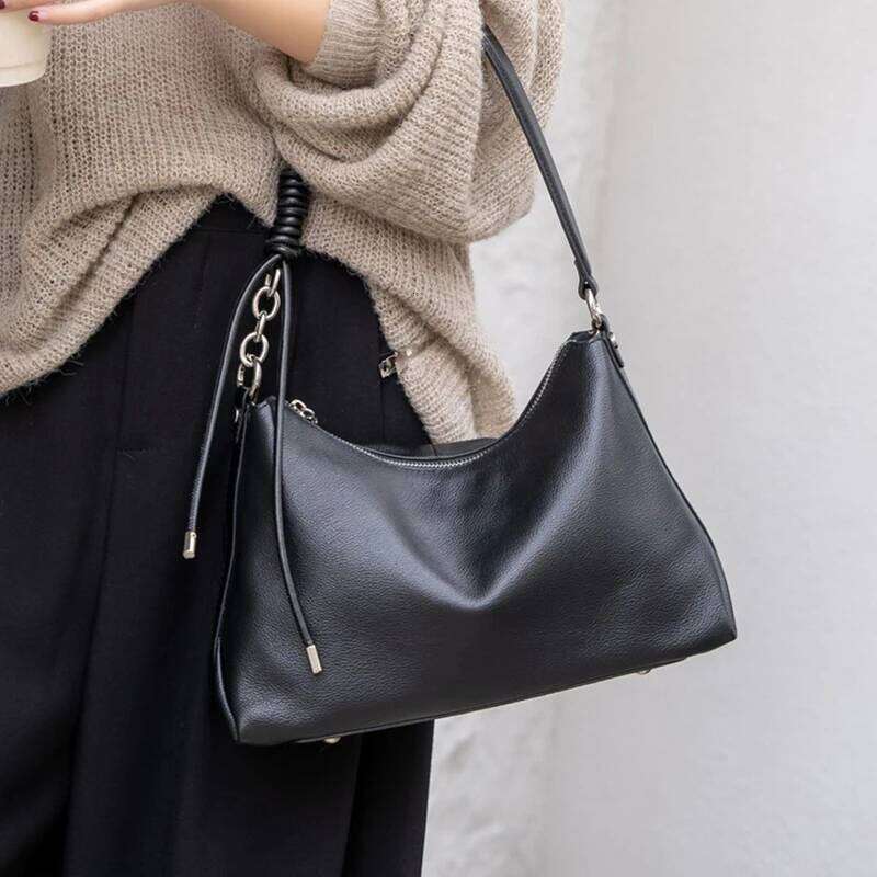Hifashion Vintage Cow Genuine Leather Soft Hobo Shoulder Bags For Women 2025 Luxury Designer Half Moon Crossbody Ladies Handbags