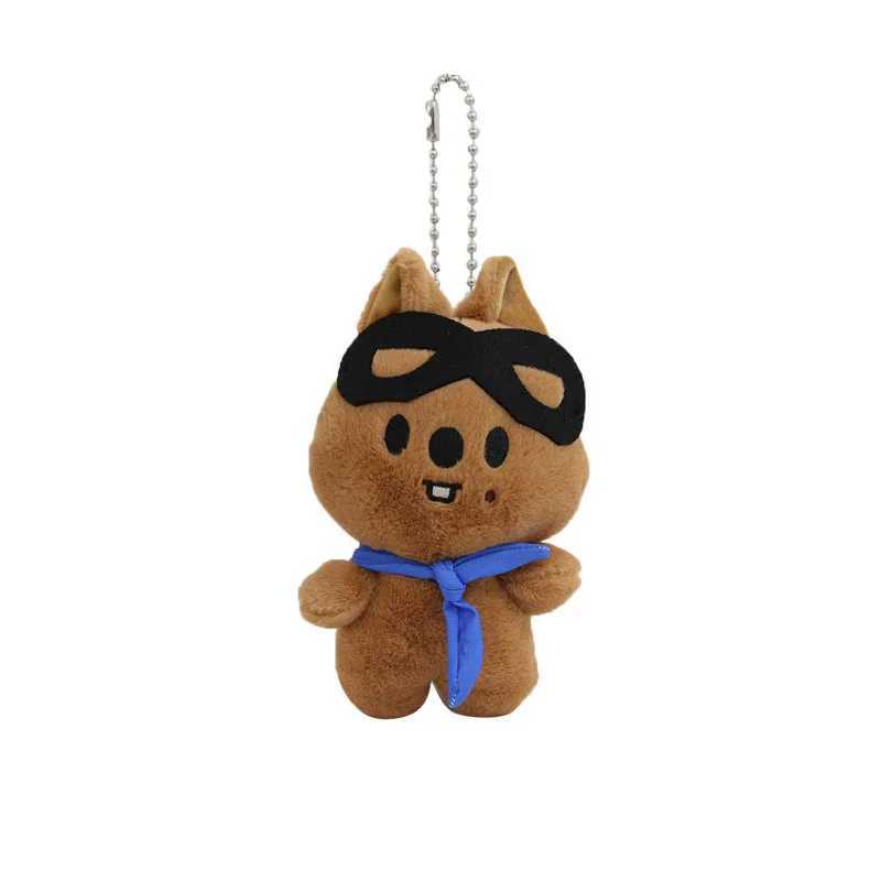 Skzoo Plush Keychain Cute Pilot Stray Children Plush Toy Grey Wolf White Rabbit Brown Bear Doll Pendant Birthday Gift W250411