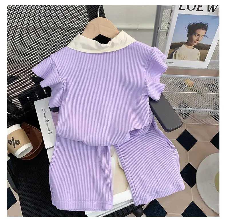 Summer childrens baby clothing set with sleeveless tops and shorts fashionable and cute baby clothing setXJ250410