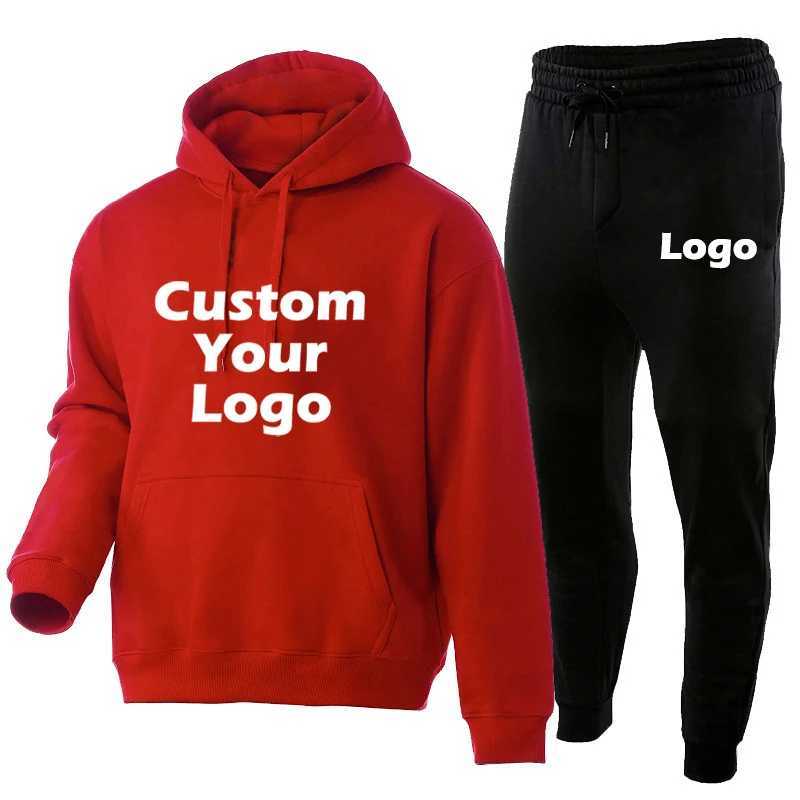 Casual Customize your Sport Suit Mens Fashion Tracksuit Basketball Hoodie Jogging Suit diy Printing Pants Oversize SetT251111