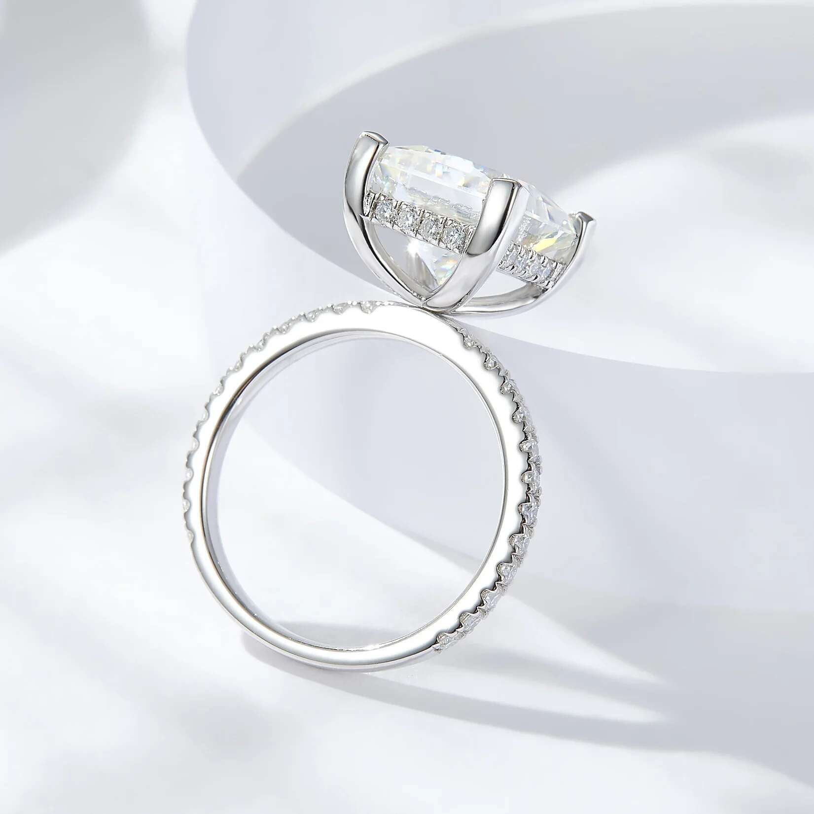 5.52ct Princess Cut Moissanite Diamond Rings for Women Valentines Day Gift 100% S925 Sterling Silver Jewelry Wedding Band GRA
