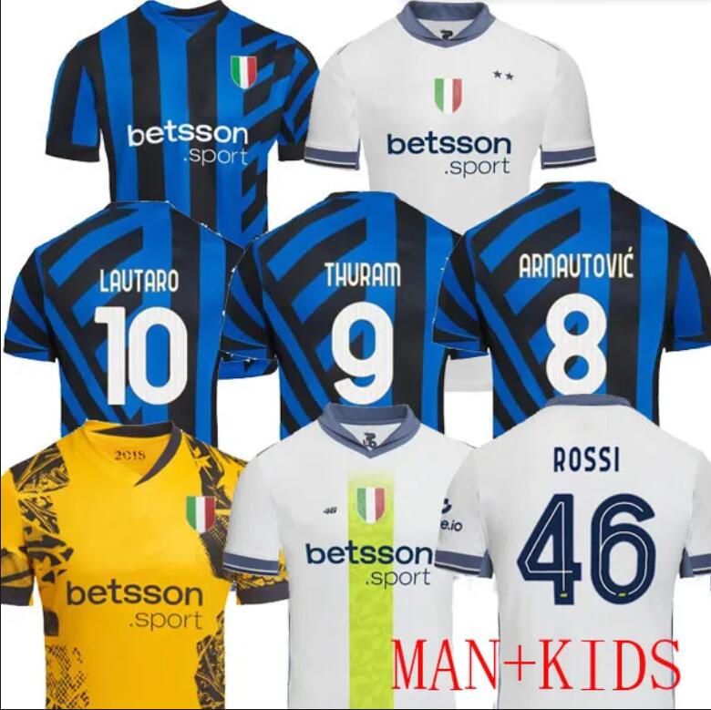 S-4XL 24 25 LAUTARO FINAL Soccer Jerseys THURAM Kids Kit Maillot de DZEKO BARELLA 2024 Maglie Football Shirt 115 Year GAGLIARDINI Kvaratskhelia IntERs IM MIlaNS top