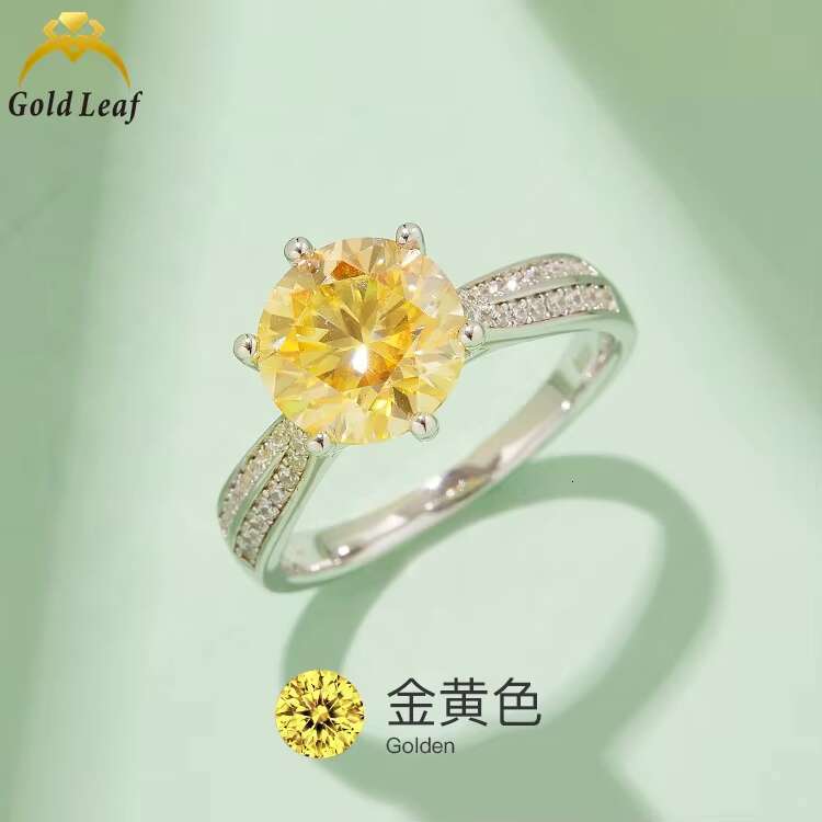Goldleaf Jewelry Fine Jewelry Ring GRA Certificate D VVS White Color Moissanite Ring 925 Sterling Silver Engagement Ring