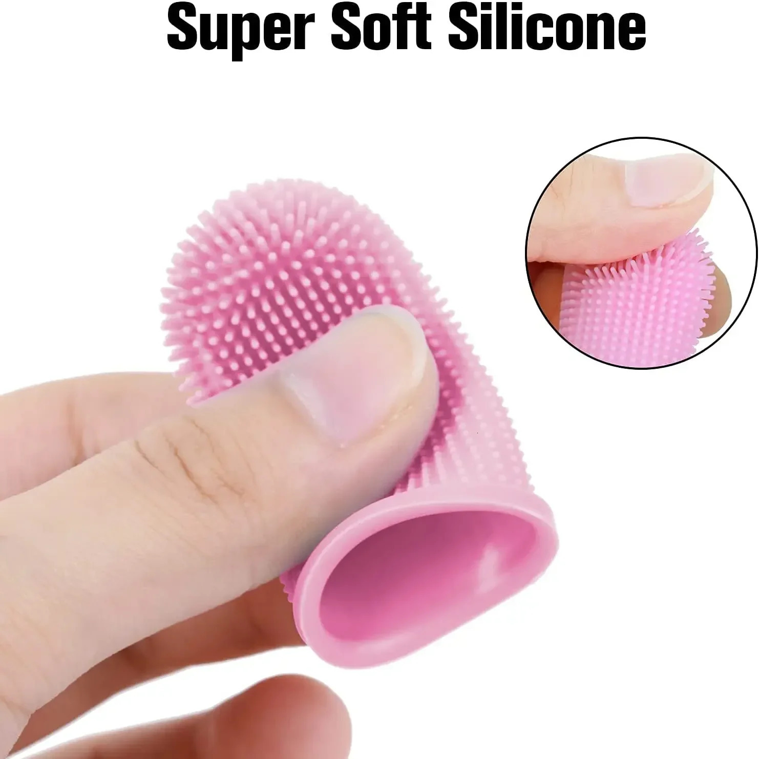 1PC Dog Super Soft Pet Finger Toothbrush Teeth Cleaning Bad Breath Care Nontoxic Silicone Tooth Brush Tool Cat Supplies 251110