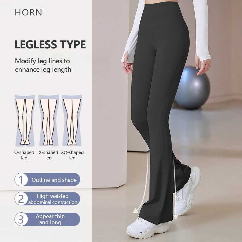 Flare Legging Yoga Pants Womens High Waist Breathable Wide Leg Pants Gym Exercise Ultra Thin Flared TightsW250411