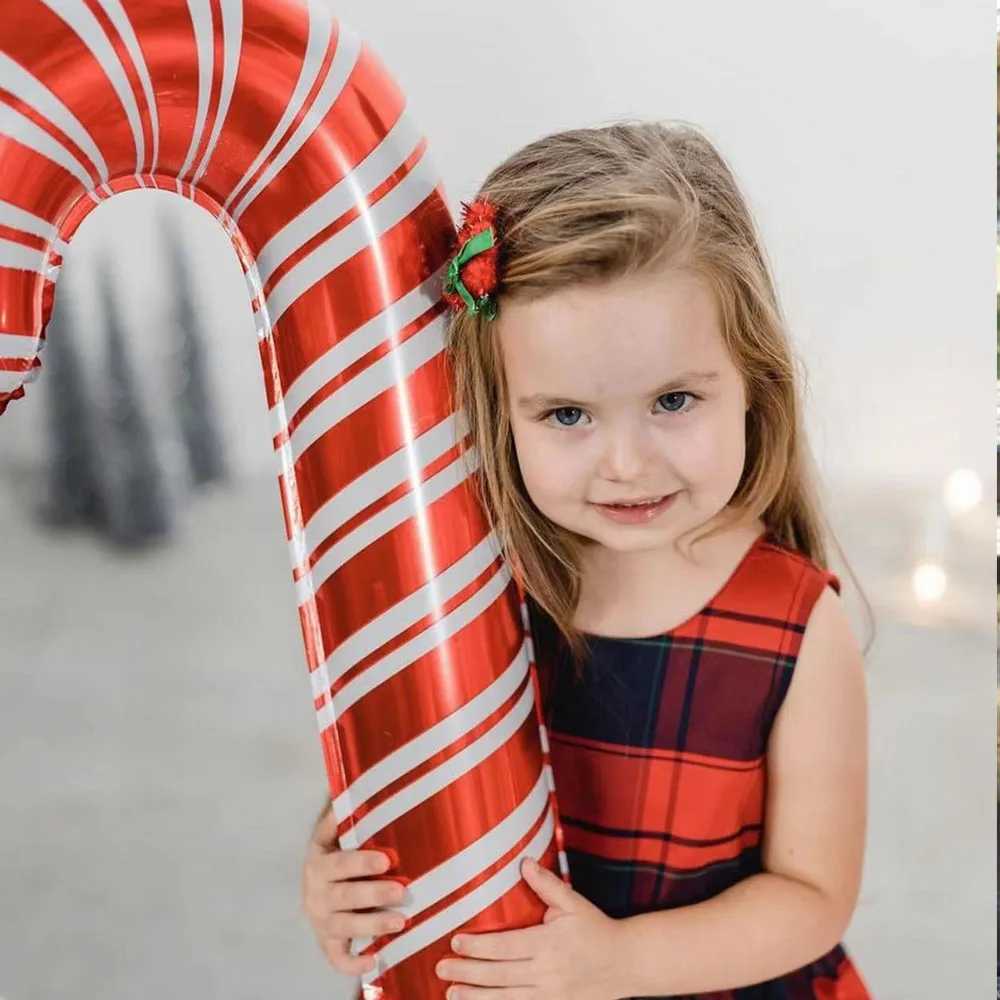 Christmas 5pcs Big Christmas Candy Cane Stick Balloons Outdoor Candy Canes Decor for Xmas Decoration Supplies 2025 Navidad Decor supplies Y251111