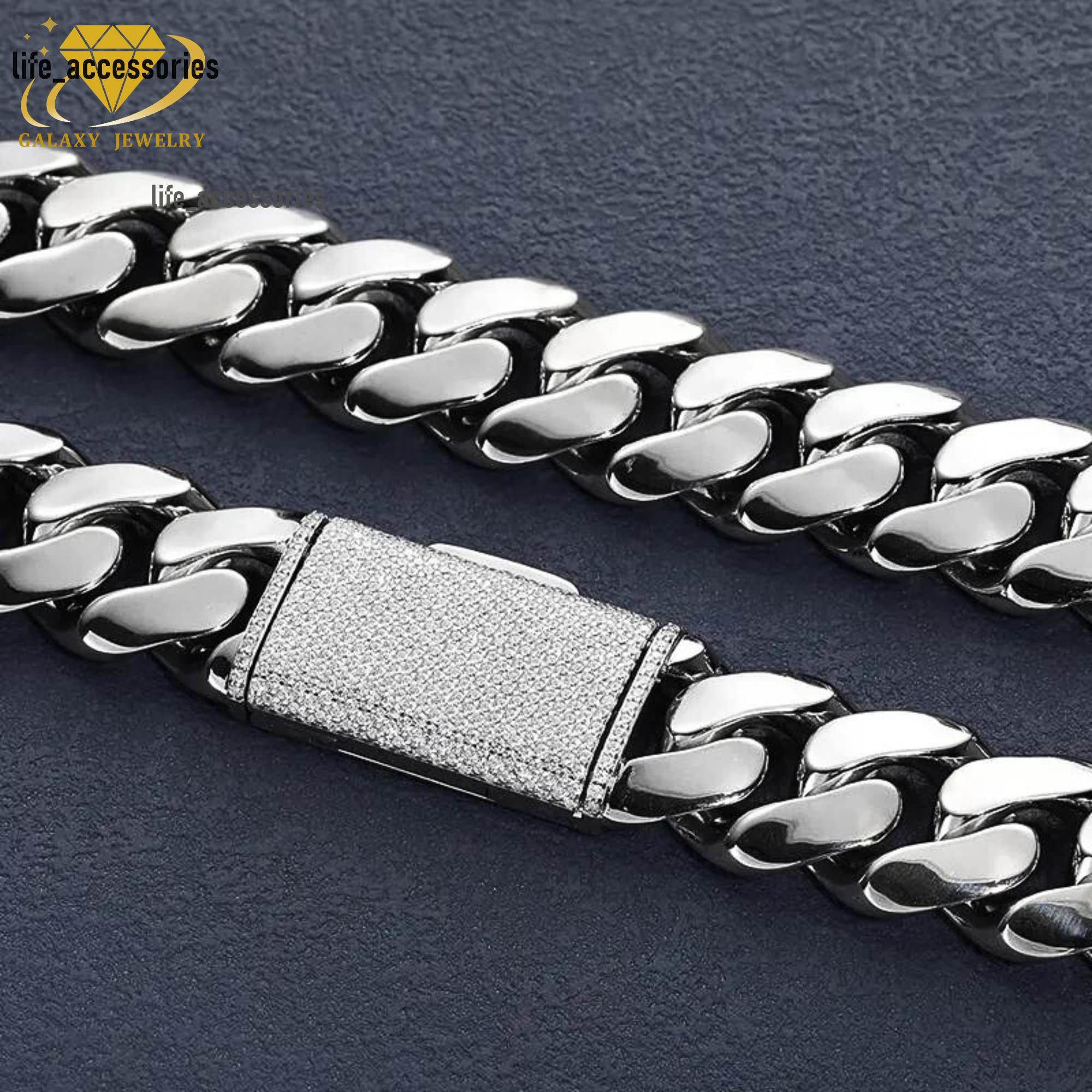 Hip Hop Jewelry Mens Punk 16mm 18mm 20mm Big Heavy Chunky Collar Thick Moissanite Clasp Solid 925 Silver Cuban Link Chain