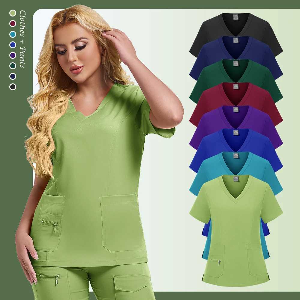 Multicolor Medical Uniforms Women Hospital Surgical Nurse Scrubs Set Nurses Accessories Dental Clinic Beauty Sn Soft Workwear X2504101