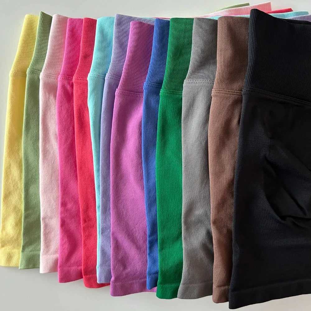 Dynamic shorts seamless womens pleated Bum yoga shorts rib high waist gym shorts high stretch training running cycling shortsW250411