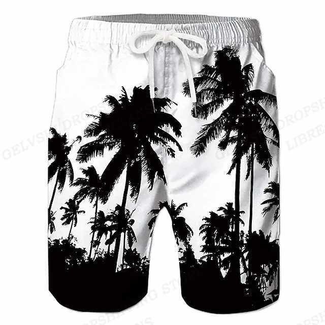 Mens swimming shorts coconut tree 3D surfboard childrens beach shorts mens swimming shorts mens sports jacket boysW250410