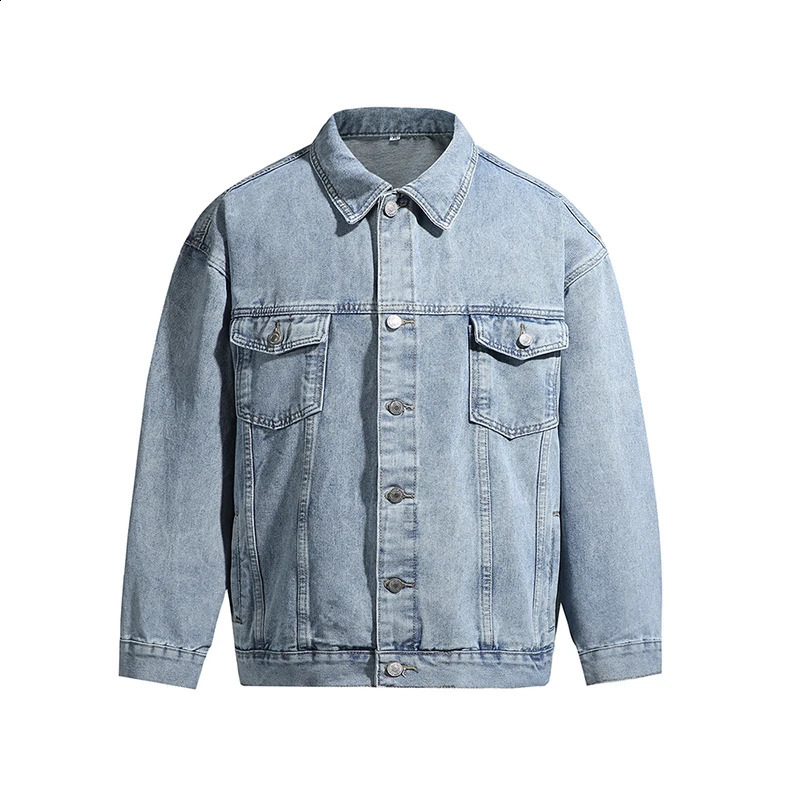 Loose classic denim jacket mens pure cotton 2024 Korean fashion casual top spring and autumn crop black 250401