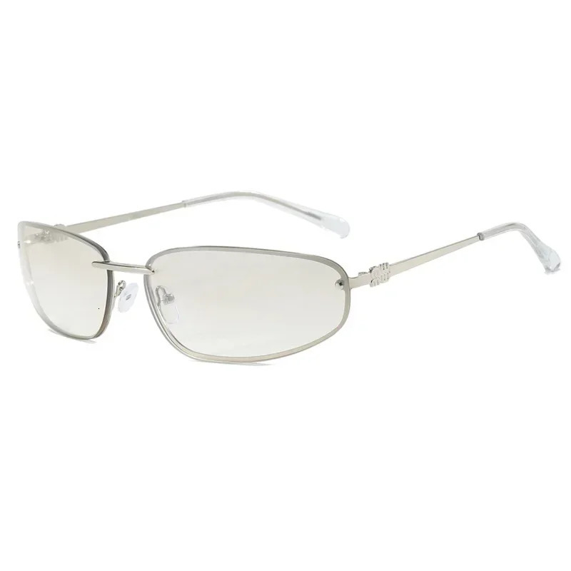 Neutral Fashion Rimless Oval Sunglasses Retro Cat Eye UV400 Sun Glasses Outdoor Travel Driving Eye Protection Sunglasses 251107