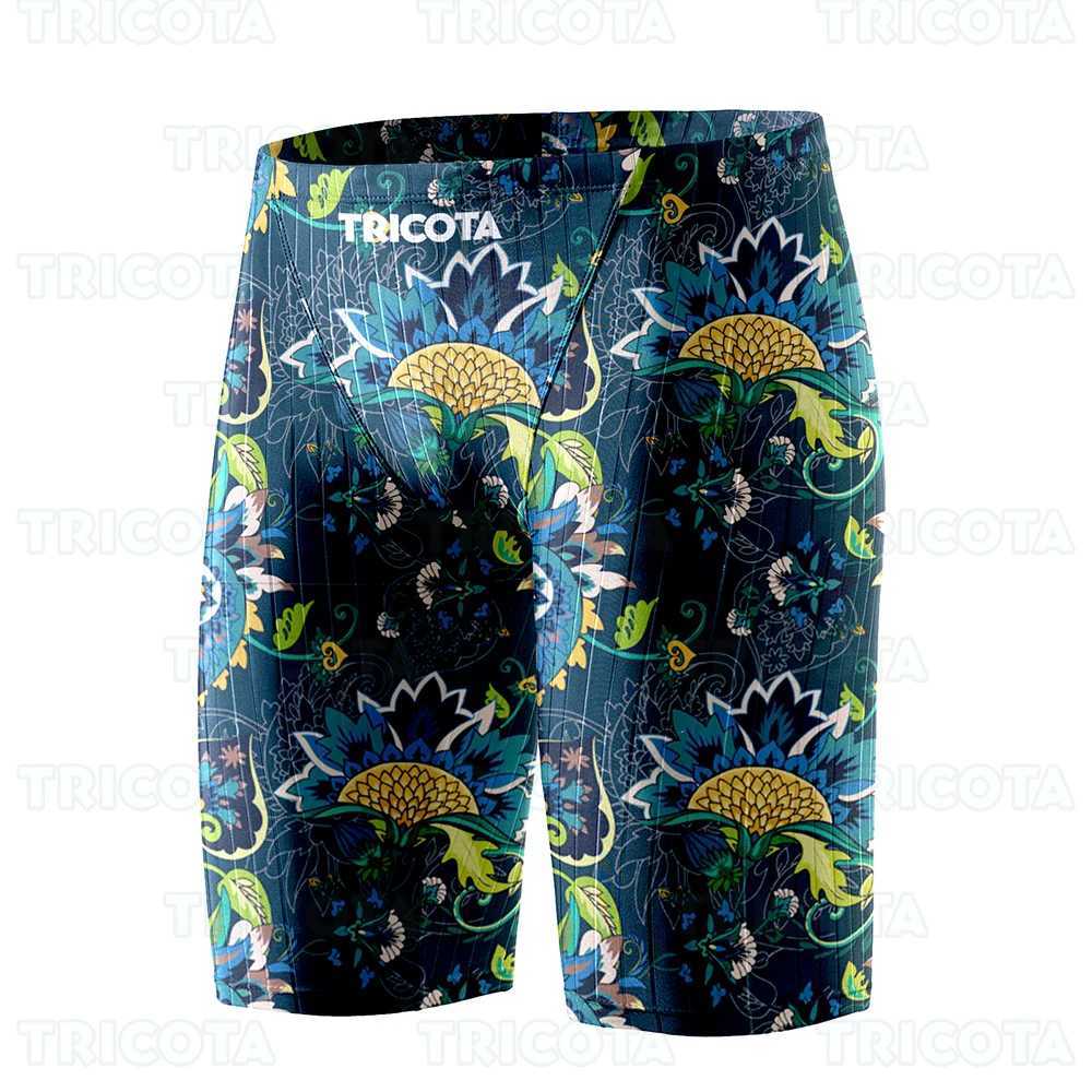 Summer Mens Swimming Jammer Endurance Exercise Training Swimming Shorts Outdoor Beach Fast Drying Close JammerW250410