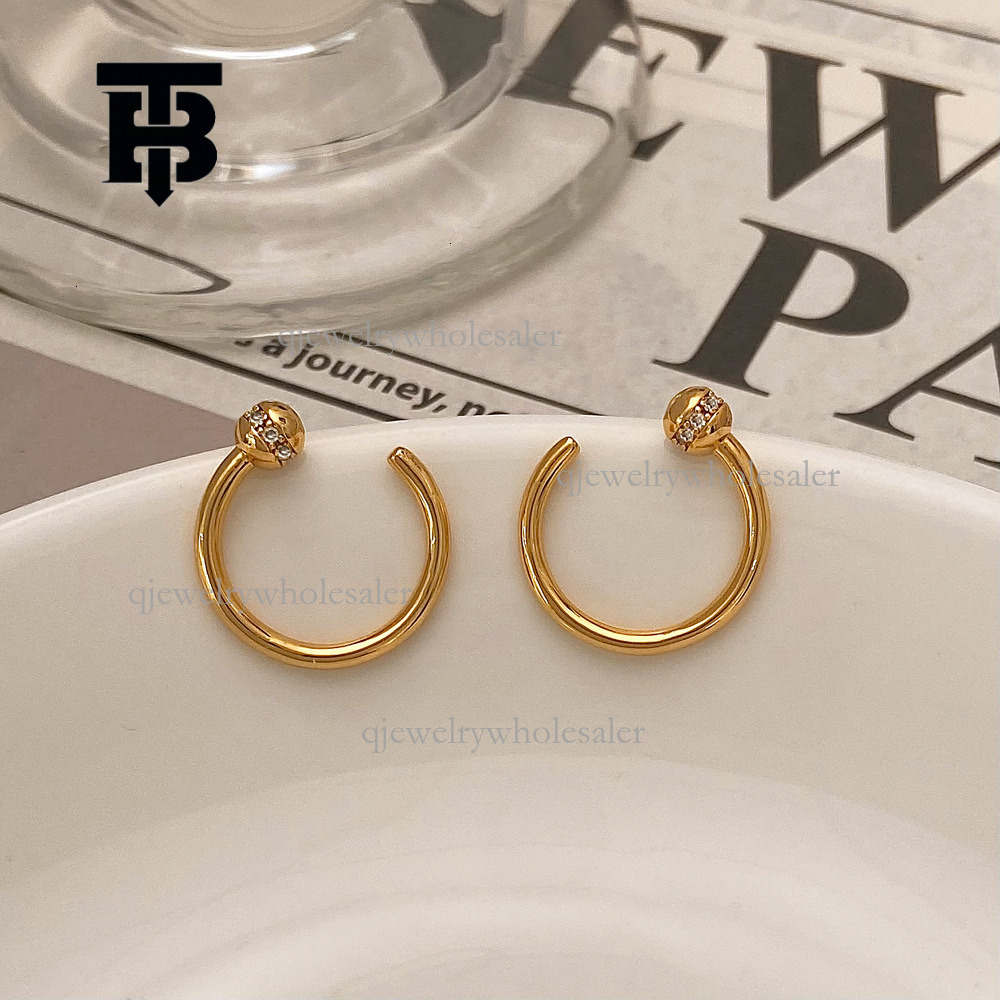 TB BHULAMTE Designer Luxury Nail Earrings High-end Accessories Ins Style Niche Light Luxury Plain Circle Super Sparkling Zircon Ear Studs Women's