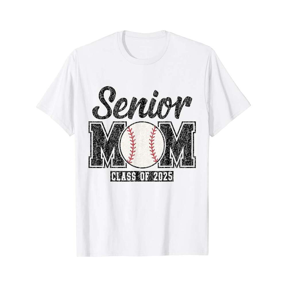 Designer T shirt Retro Senior Baseball Mom Class of 2025 Graduation School - 220g T shits