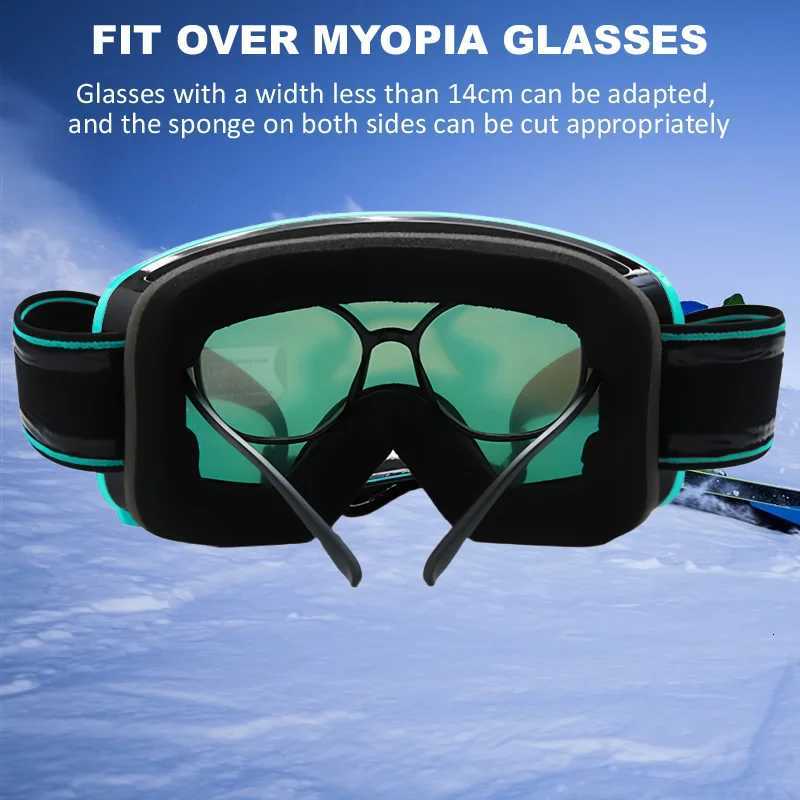 New Ski Goggles Double-layer Cylindrical Lens Anti Fog Adult Youth Anti-Fog Snow Sports Snowmobile Snowboard OTG Glasses Eyewear K251110