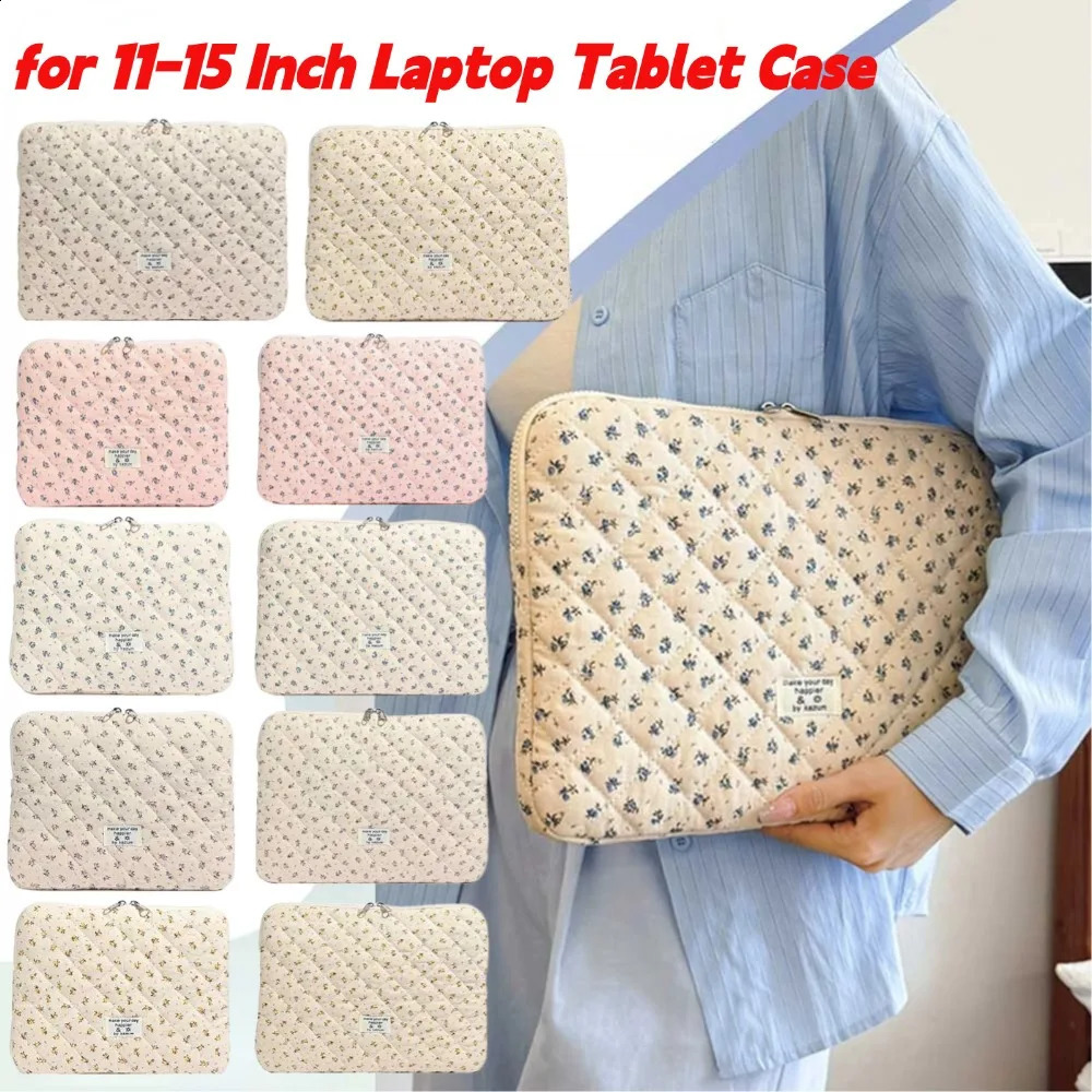 Flower Printed Laptop Sleeve Case Bag for Quilted Protective Laptop Case Computer Sleeve Clutches for 11-15 Inch Laptop Tablet 250407