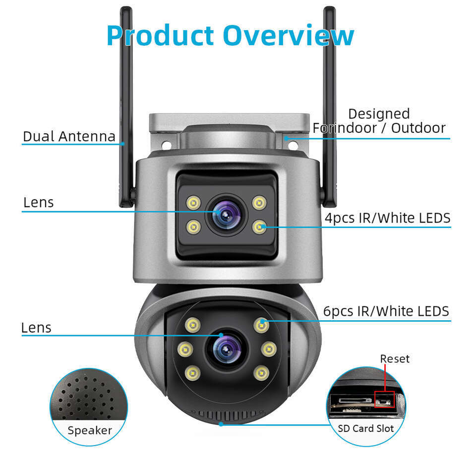 Hot-selling icsee binocular 8MP double lens HD camera home wireless gun ball linkage monitor