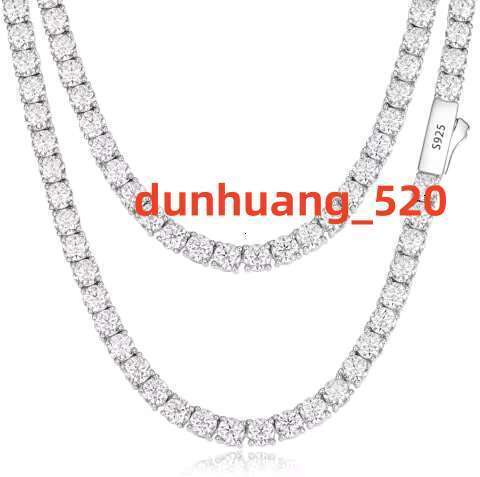 12.4Ct-43.8Ct D Color Vvs1 Cut Moissanite Tennis Necklace White Gold Plated Sterg Sier Chain Lab Created Dia