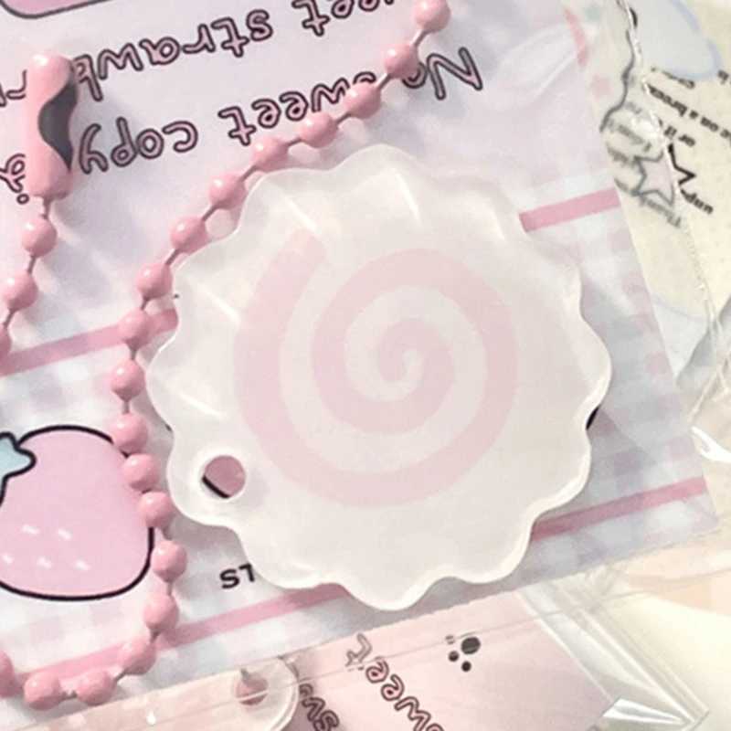 Handmade Acrylic Pink Squirrel Roll Charm Keychain Cute Decorative Keyring Backpack Handbag Charm Pendant Keyholder W250411