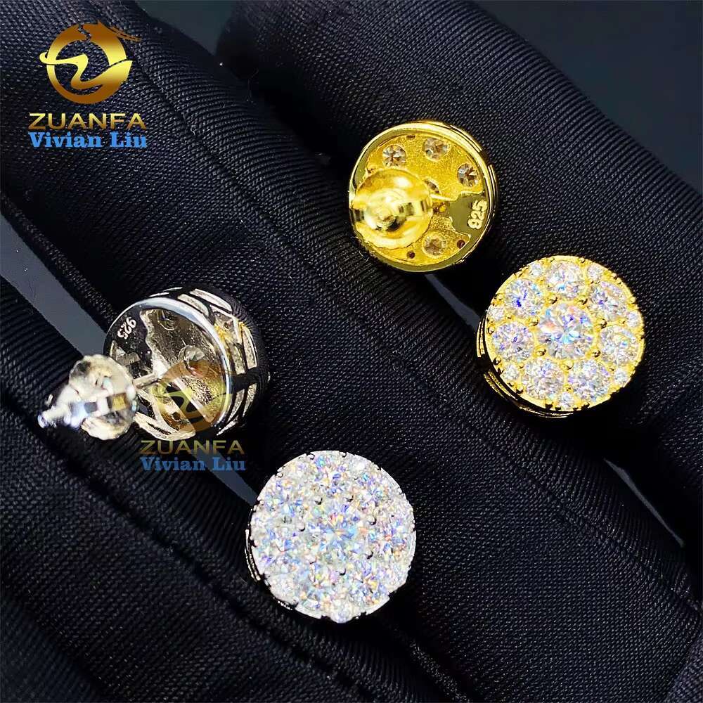 Fine Jewelry Wholesale Price S925 Sterling Silver Luxury Women Fashion Vvs Moissanite Stud Earrings