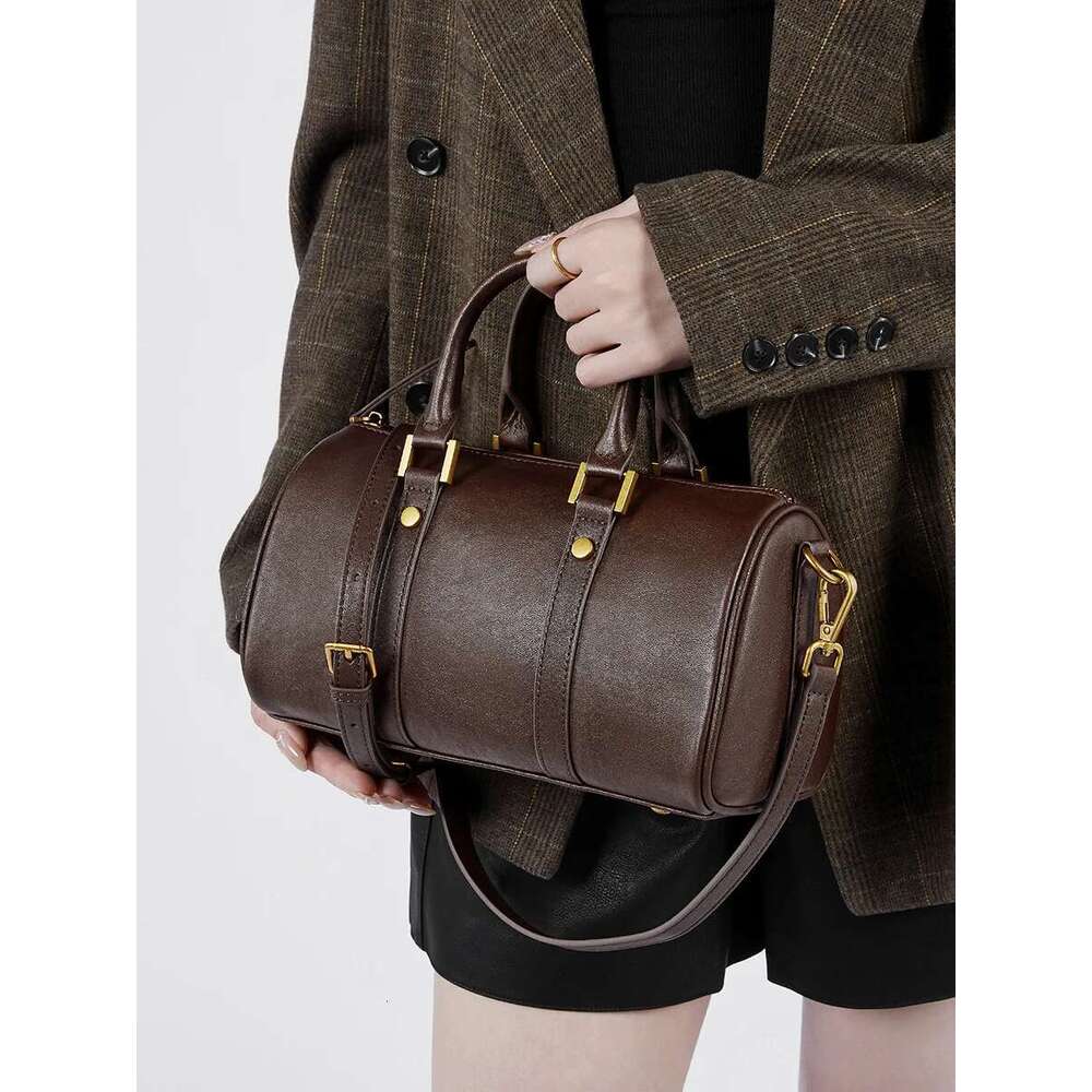Designer Bag 100% Genuine Leather Women Handbag Boston Fashion Shoulder Cowhide Ladies Commuting Crossbody Bag Shopping